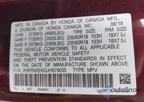 2018 Honda Cr-V Ex из США, поврежденный, VIN 2HKRW2H53JH674035